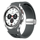 Richard Magnetic Folding Silver Buckle Silicone Watch Band