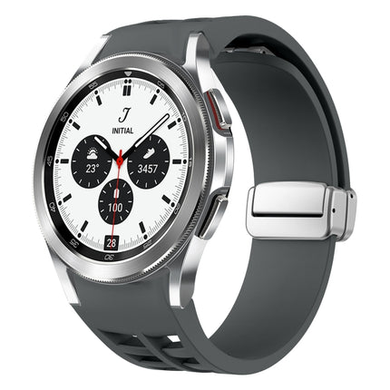 Richard Magnetic Folding Silver Buckle Silicone Watch Band, For Samsung Galaxy Watch 4 Classic 42 / 46mm - DealBuddy