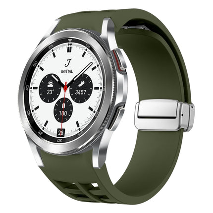 Richard Magnetic Folding Silver Buckle Silicone Watch Band, For Samsung Galaxy Watch 4 Classic 42 / 46mm - DealBuddy
