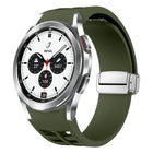 Richard Magnetic Folding Silver Buckle Silicone Watch Band, For Samsung Galaxy Watch 4 Classic 42 / 46mm - DealBuddy