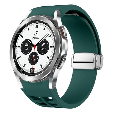 Richard Magnetic Folding Silver Buckle Silicone Watch Band, For Samsung Galaxy Watch 4 Classic 42 / 46mm - DealBuddy