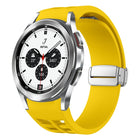 Richard Magnetic Folding Silver Buckle Silicone Watch Band, For Samsung Galaxy Watch 4 Classic 42 / 46mm - DealBuddy