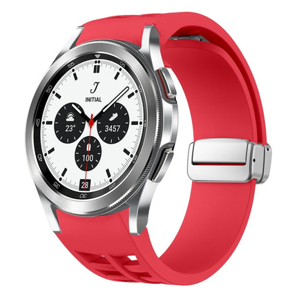 Richard Magnetic Folding Silver Buckle Silicone Watch Band, For Samsung Galaxy Watch 4 Classic 42 / 46mm - DealBuddy