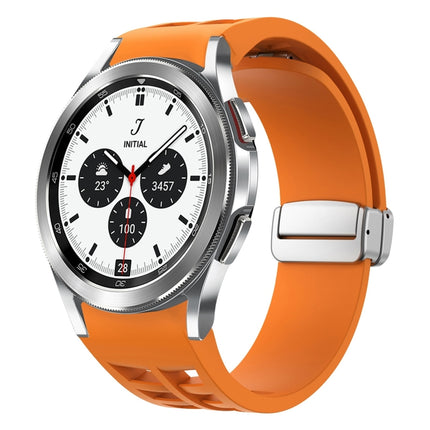 Richard Magnetic Folding Silver Buckle Silicone Watch Band, For Samsung Galaxy Watch 4 Classic 42 / 46mm - DealBuddy