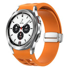 Richard Magnetic Folding Silver Buckle Silicone Watch Band, For Samsung Galaxy Watch 4 Classic 42 / 46mm - DealBuddy