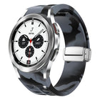 Richard Magnetic Folding Silver Buckle Silicone Watch Band, For Samsung Galaxy Watch 4 Classic 42 / 46mm - DealBuddy