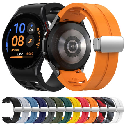 Richard Magnetic Folding Silver Buckle Silicone Watch Band, For Samsung Galaxy Watch FE 40mm, For Sansung Galaxy Watch 5 Pro Golf Edition, For Samsung Galaxy Watch 5 Golf Edition - DealBuddy
