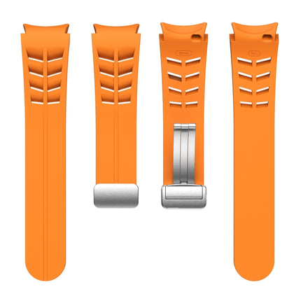 Richard Magnetic Folding Silver Buckle Silicone Watch Band, For Samsung Galaxy Watch 4 Classic 42 / 46mm - DealBuddy