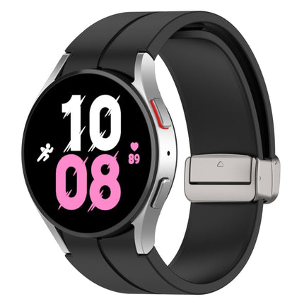 Magnetic Folding Silver Buckle Silicone Watch Band