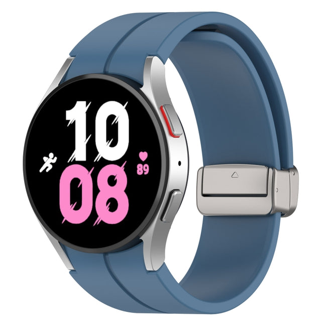 Magnetic Folding Silver Buckle Silicone Watch Band