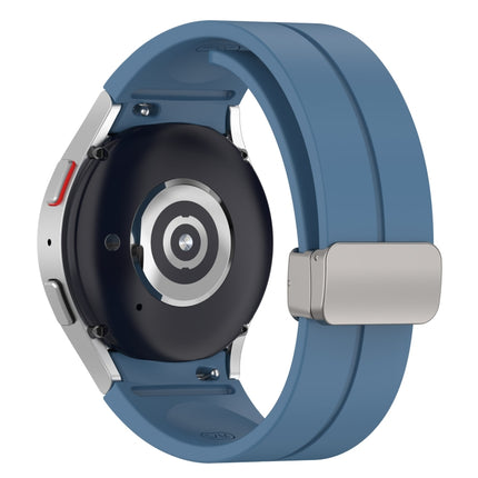 Magnetic Folding Silver Buckle Silicone Watch Band