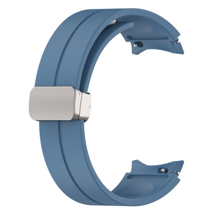 Magnetic Folding Silver Buckle Silicone Watch Band, For Samsung Galaxy Watch FE 40mm, For Samsung Galaxy Watch7 40 / 44mm - DealBuddy