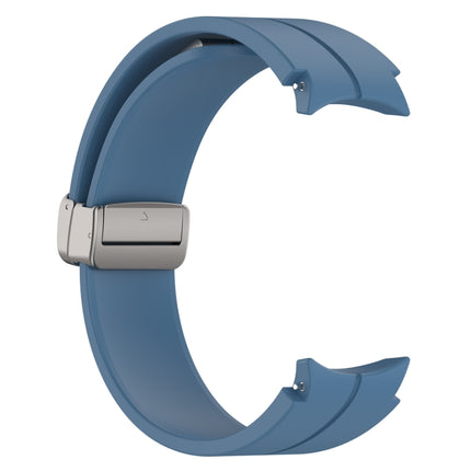 Magnetic Folding Silver Buckle Silicone Watch Band, For Samsung Galaxy Watch FE 40mm, For Samsung Galaxy Watch7 40 / 44mm - DealBuddy