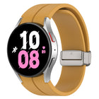 Magnetic Folding Silver Buckle Silicone Watch Band, For Samsung Galaxy Watch FE 40mm, For Samsung Galaxy Watch7 40 / 44mm - DealBuddy