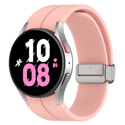 Magnetic Folding Silver Buckle Silicone Watch Band, For Samsung Galaxy Watch FE 40mm, For Samsung Galaxy Watch7 40 / 44mm - DealBuddy