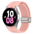 Magnetic Folding Silver Buckle Silicone Watch Band, For Samsung Galaxy Watch FE 40mm, For Samsung Galaxy Watch7 40 / 44mm - DealBuddy