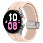 Magnetic Folding Silver Buckle Silicone Watch Band, For Samsung Galaxy Watch FE 40mm, For Samsung Galaxy Watch7 40 / 44mm - DealBuddy