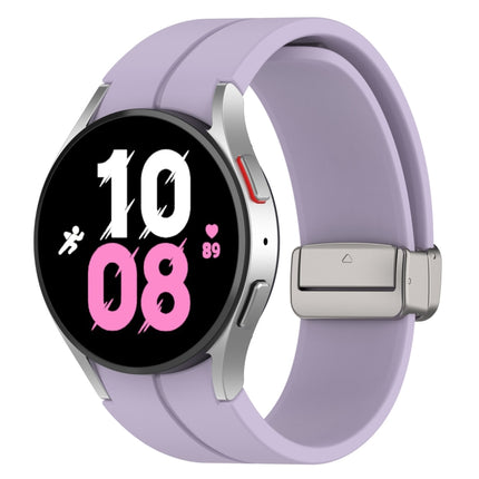 Magnetic Folding Silver Buckle Silicone Watch Band, For Samsung Galaxy Watch FE 40mm, For Samsung Galaxy Watch7 40 / 44mm - DealBuddy