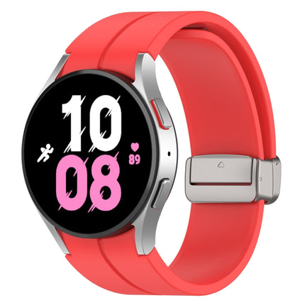 Magnetic Folding Silver Buckle Silicone Watch Band, For Samsung Galaxy Watch FE 40mm, For Samsung Galaxy Watch7 40 / 44mm - DealBuddy