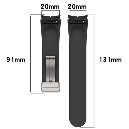 Magnetic Folding Silver Buckle Silicone Watch Band
