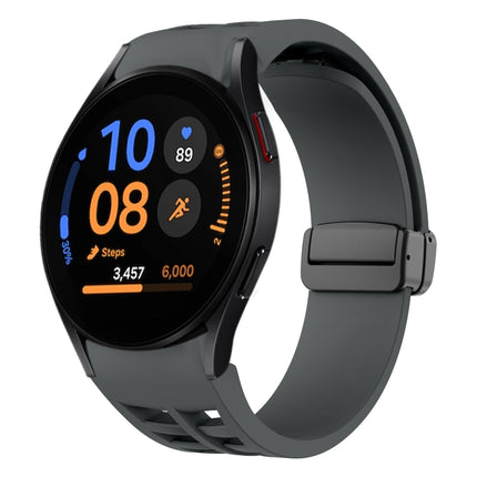 Richard Magnetic Folding Black Buckle Silicone Watch Band, Fof Samsung Galaxy Watch FE 40mm, For Samsung Galaxy Watch 7 40 / 44mm, For Samsung Galaxy Watch 6 class 43 / 47mmic