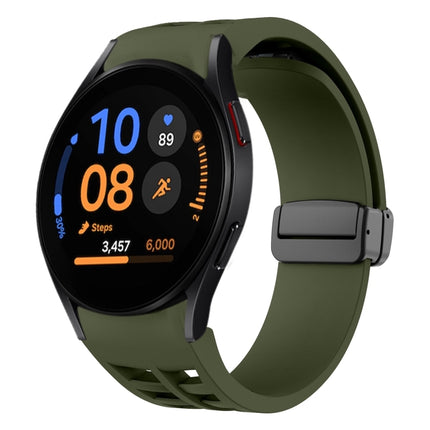 Richard Magnetic Folding Black Buckle Silicone Watch Band, Fof Samsung Galaxy Watch FE 40mm, For Samsung Galaxy Watch 7 40 / 44mm, For Samsung Galaxy Watch 6 class 43 / 47mmic