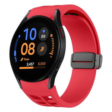 Richard Magnetic Folding Black Buckle Silicone Watch Band, Fof Samsung Galaxy Watch FE 40mm, For Samsung Galaxy Watch 7 40 / 44mm, For Samsung Galaxy Watch 6 class 43 / 47mmic