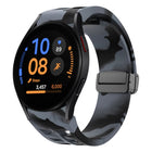 Richard Magnetic Folding Black Buckle Silicone Watch Band, Fof Samsung Galaxy Watch FE 40mm, For Samsung Galaxy Watch 7 40 / 44mm, For Samsung Galaxy Watch 6 class 43 / 47mmic