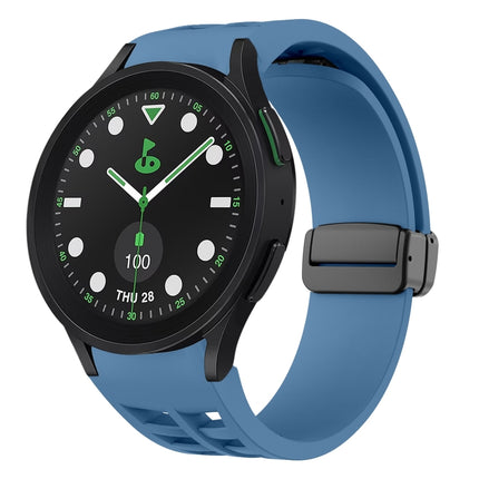 Richard Magnetic Folding Black Buckle Silicone Watch Band, For Samsung Galaxy Watch 6 40 / 44mm, For Sansung Galaxy Watch 5 Pro Golf Edition, For Samsung Galaxy Watch 5 Golf Edition
