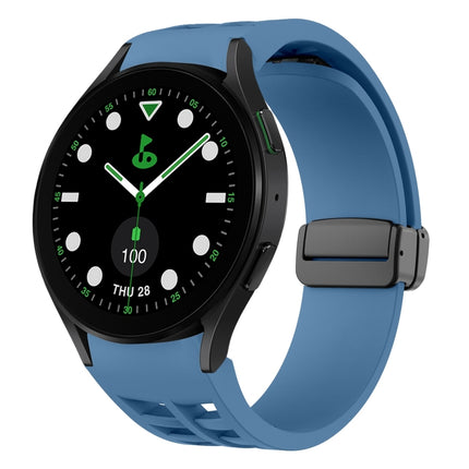 Richard Magnetic Folding Black Buckle Silicone Watch Band, For Samsung Galaxy Watch 6 40 / 44mm, For Sansung Galaxy Watch 5 Pro Golf Edition, For Samsung Galaxy Watch 5 Golf Edition