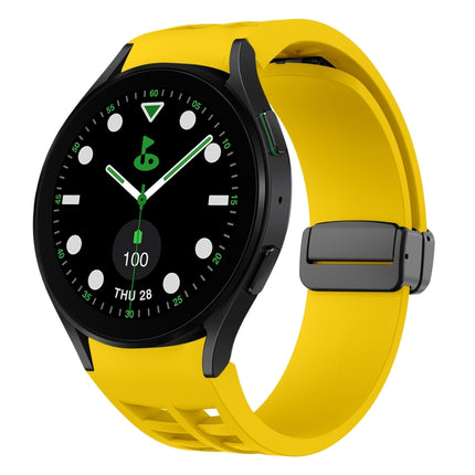 Richard Magnetic Folding Black Buckle Silicone Watch Band, For Samsung Galaxy Watch 6 40 / 44mm, For Sansung Galaxy Watch 5 Pro Golf Edition, For Samsung Galaxy Watch 5 Golf Edition