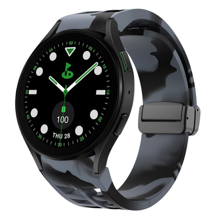 Richard Magnetic Folding Black Buckle Silicone Watch Band, For Samsung Galaxy Watch 6 40 / 44mm, For Sansung Galaxy Watch 5 Pro Golf Edition, For Samsung Galaxy Watch 5 Golf Edition