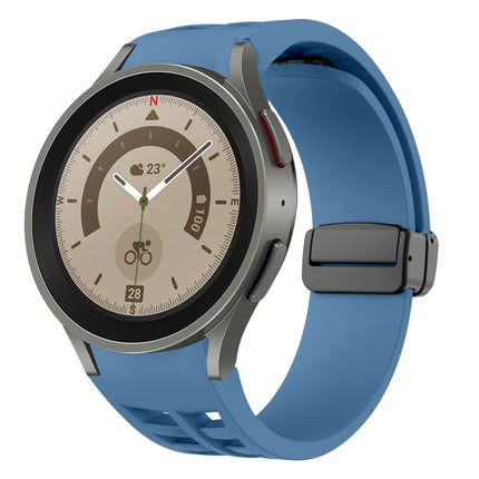 Richard Magnetic Folding Black Buckle Silicone Watch Band, For Samsung Galaxy Watch 5 40 / 44mm, For Sansung Galaxy Watch 5 Pro 45mm, Fou Samsung Galaxy Watch 4 40 / 44mm