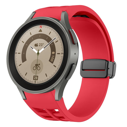 Richard Magnetic Folding Black Buckle Silicone Watch Band, For Samsung Galaxy Watch 5 40 / 44mm, For Sansung Galaxy Watch 5 Pro 45mm, Fou Samsung Galaxy Watch 4 40 / 44mm