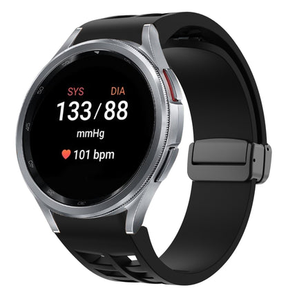 Richard Magnetic Folding Black Buckle Silicone Watch Band, Fof Samsung Galaxy Watch FE 40mm, For Samsung Galaxy Watch 7 40 / 44mm, For Samsung Galaxy Watch 6 class 43 / 47mmic