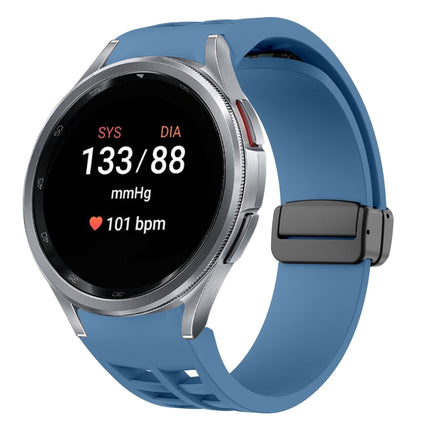 Richard Magnetic Folding Black Buckle Silicone Watch Band, Fof Samsung Galaxy Watch FE 40mm, For Samsung Galaxy Watch 7 40 / 44mm, For Samsung Galaxy Watch 6 class 43 / 47mmic