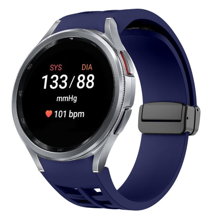 Richard Magnetic Folding Black Buckle Silicone Watch Band, Fof Samsung Galaxy Watch FE 40mm, For Samsung Galaxy Watch 7 40 / 44mm, For Samsung Galaxy Watch 6 class 43 / 47mmic