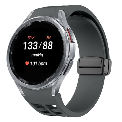 Richard Magnetic Folding Black Buckle Silicone Watch Band, Fof Samsung Galaxy Watch FE 40mm, For Samsung Galaxy Watch 7 40 / 44mm, For Samsung Galaxy Watch 6 class 43 / 47mmic
