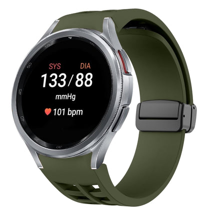 Richard Magnetic Folding Black Buckle Silicone Watch Band, Fof Samsung Galaxy Watch FE 40mm, For Samsung Galaxy Watch 7 40 / 44mm, For Samsung Galaxy Watch 6 class 43 / 47mmic