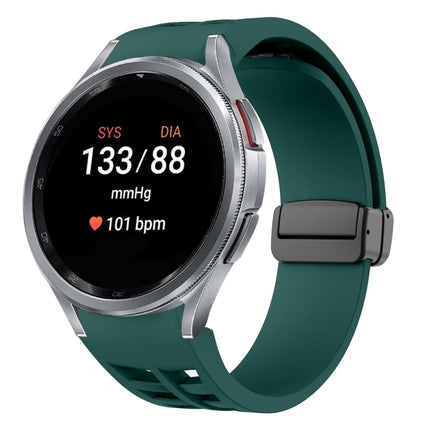 Richard Magnetic Folding Black Buckle Silicone Watch Band, Fof Samsung Galaxy Watch FE 40mm, For Samsung Galaxy Watch 7 40 / 44mm, For Samsung Galaxy Watch 6 class 43 / 47mmic