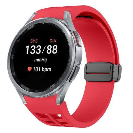 Richard Magnetic Folding Black Buckle Silicone Watch Band, Fof Samsung Galaxy Watch FE 40mm, For Samsung Galaxy Watch 7 40 / 44mm, For Samsung Galaxy Watch 6 class 43 / 47mmic