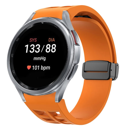 Richard Magnetic Folding Black Buckle Silicone Watch Band, Fof Samsung Galaxy Watch FE 40mm, For Samsung Galaxy Watch 7 40 / 44mm, For Samsung Galaxy Watch 6 class 43 / 47mmic