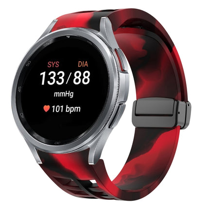 Richard Magnetic Folding Black Buckle Silicone Watch Band, Fof Samsung Galaxy Watch FE 40mm, For Samsung Galaxy Watch 7 40 / 44mm, For Samsung Galaxy Watch 6 class 43 / 47mmic
