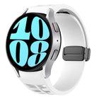 Richard Magnetic Folding Black Buckle Silicone Watch Band, For Samsung Galaxy Watch 6 40 / 44mm, For Sansung Galaxy Watch 5 Pro Golf Edition, For Samsung Galaxy Watch 5 Golf Edition