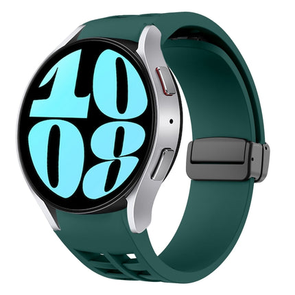 Richard Magnetic Folding Black Buckle Silicone Watch Band, For Samsung Galaxy Watch 6 40 / 44mm, For Sansung Galaxy Watch 5 Pro Golf Edition, For Samsung Galaxy Watch 5 Golf Edition