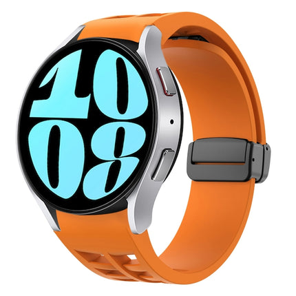 Richard Magnetic Folding Black Buckle Silicone Watch Band, For Samsung Galaxy Watch 6 40 / 44mm, For Sansung Galaxy Watch 5 Pro Golf Edition, For Samsung Galaxy Watch 5 Golf Edition