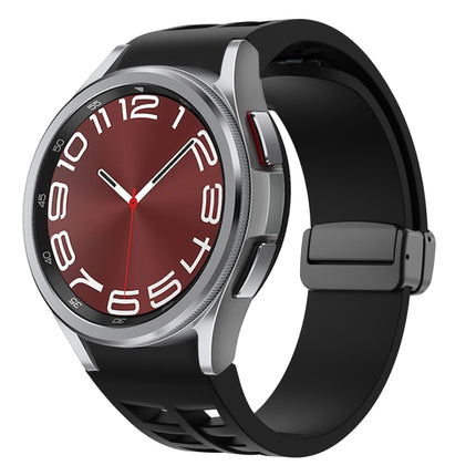 Richard Magnetic Folding Black Buckle Silicone Watch Band, Fof Samsung Galaxy Watch FE 40mm, For Samsung Galaxy Watch 7 40 / 44mm, For Samsung Galaxy Watch 6 class 43 / 47mmic