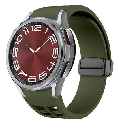 Richard Magnetic Folding Black Buckle Silicone Watch Band, Fof Samsung Galaxy Watch FE 40mm, For Samsung Galaxy Watch 7 40 / 44mm, For Samsung Galaxy Watch 6 class 43 / 47mmic