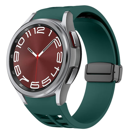 Richard Magnetic Folding Black Buckle Silicone Watch Band, Fof Samsung Galaxy Watch FE 40mm, For Samsung Galaxy Watch 7 40 / 44mm, For Samsung Galaxy Watch 6 class 43 / 47mmic