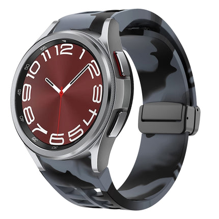 Richard Magnetic Folding Black Buckle Silicone Watch Band, Fof Samsung Galaxy Watch FE 40mm, For Samsung Galaxy Watch 7 40 / 44mm, For Samsung Galaxy Watch 6 class 43 / 47mmic